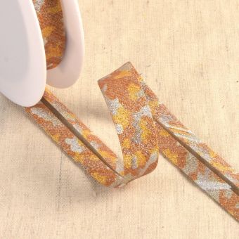 Biais army lurex moutarde 20mm