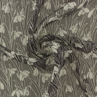 Tissu Liberty soie crêpe noir fleurs