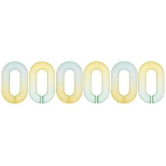 Chaîne sac acrylique sac mat jaune/turquoise x12 - Rico Design