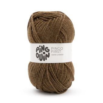 Pelote de fils à tricoter Pingo First unie kaki clair - Pingouin