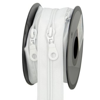 Chaîne spirale n°5 avec curseurs tous les 30cm au mètre blanc