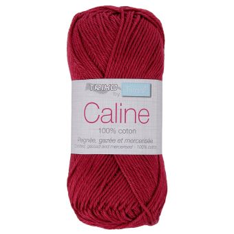 Pelote fil à tricoter Caline 50g 100% coton mercerisé - Col. 114 Rouge bordeaux