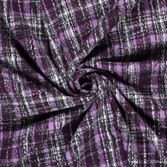 Tissu lainage tweed violet