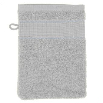 Gant de toilette à broder gris