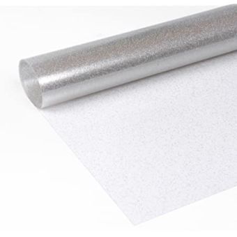 Nappe transparente paillette argent