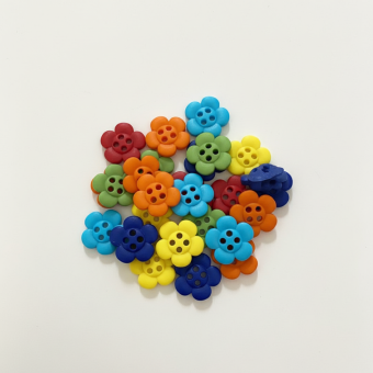 Sachet boutons fantaisie fleurs multicolore