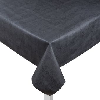 Toile cirée faux uni anthracite