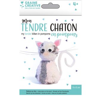 GRAINE CRÉATIVE Kit "Mon tendre chaton en pompons"