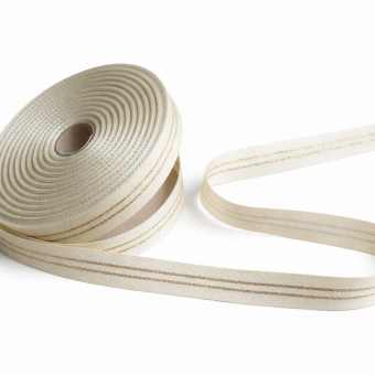 Sangle polybag lurex crème 30mm