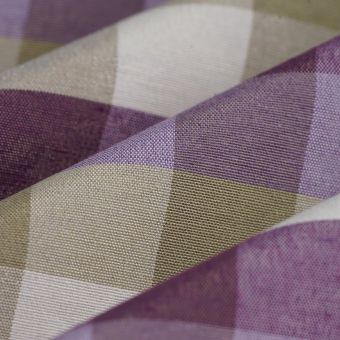 Tissu tissé teint carreaux violet