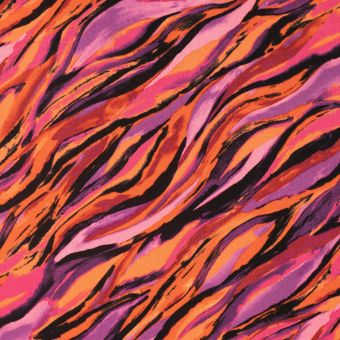 Tissu Twill viscose imprimé zèbrure rose