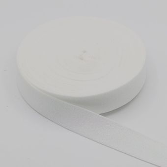 Ruban elastique blanc avec fil lurex 25 mm