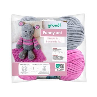 Kit crochet Nelly l’Hippopotame – Amigurumi coton OEKO-TEX Funny