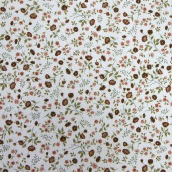 Tissu cretonne coton à motif fleurettes eleoni rose
