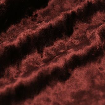 Tissu panne de velours extensible bordeaux