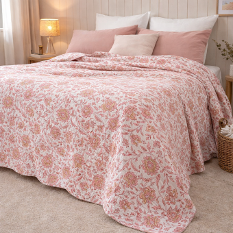 Boutis Manola rose 230x250cm
