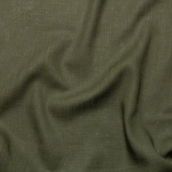 Toile légère viscose lin vert kaki