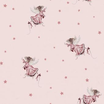 Tissu Softshell Souris Magique Rose, coupon 1m x laize (145cm)