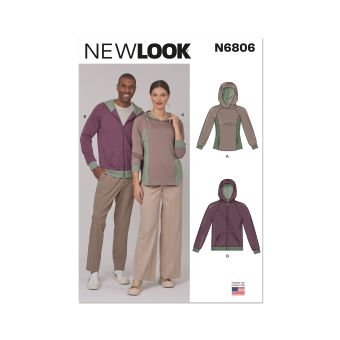 Patron New Look 6806 sweats à capuche unisexe