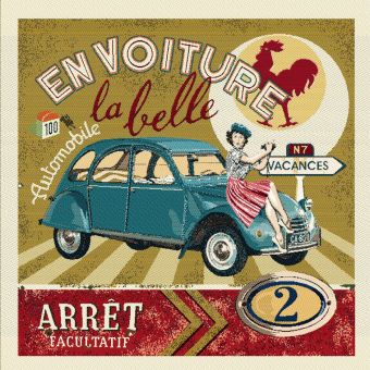 Carré de tissu jacquard automobile jaune