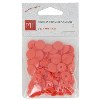 Boutons pression MT x 25 rouge