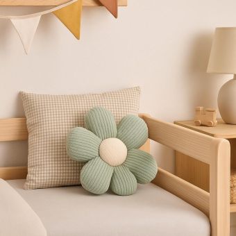 Coussin forme Simone l'anémone vert 30 X 30 cm