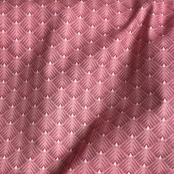 Tissu coton enduit imprimé éventails rose