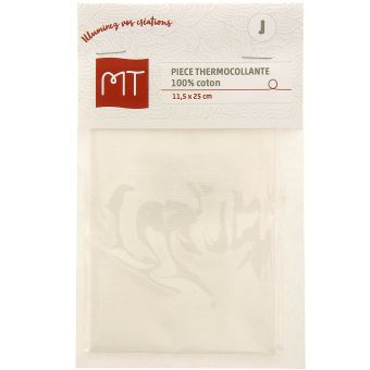 Piece thermocollante percale 11.5 x 25 cm blanc