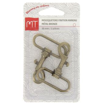 Mousqueton finition anneau en métal 40 mm 2 pcs bronze