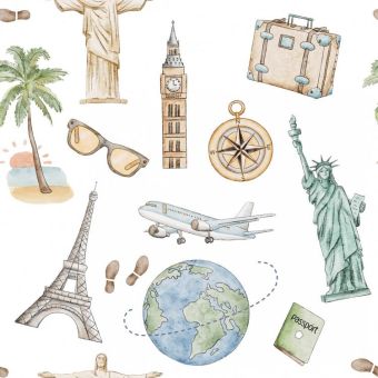 Tissu Jersey Vacances, coupon 1m x laize (150cm)