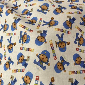 Tissu coton Pocoyo bleu