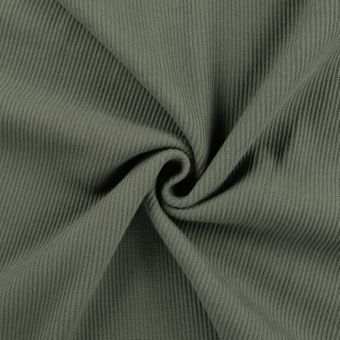 Maille tricot coton stretch vert kaki