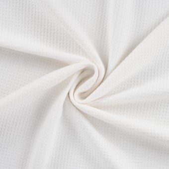 Tissu éponge nid d'abeille verso bouclette uni beige