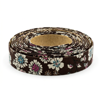Ruban thermocollant 15mmx2m fleuri marron chocolat