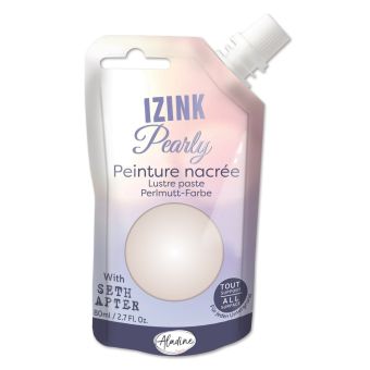 Peinture textile 3D nacrée izink pearly ecru - cream 80 ml