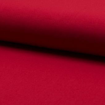 Tissu lainage fin extensible uni rouge