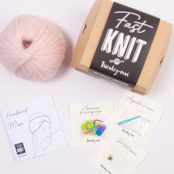 Kit DIY tricot - Fast Knit head-band Musa nude sans aiguille