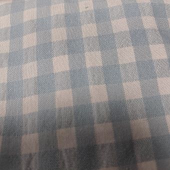 Tissu seersucker vichy bleu clair 7mm recyclé