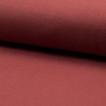 Maille bord-côte coton bio unie terracotta