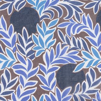 Tissu Liberty soie feuilles bleues