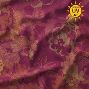 Maillot jersey maillot bain anti-UV imprimée fleuri violet et orange