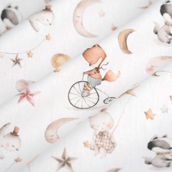 Toile coton imprimée animaux dans l'espace naturel