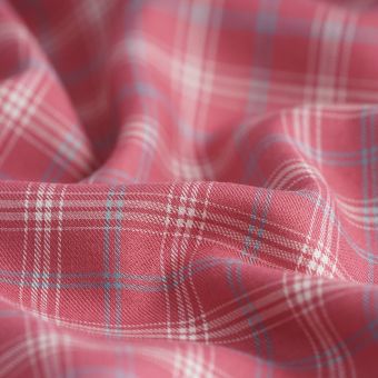 Tissu Fil teint viscose carreaux rose