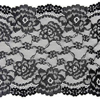 Dentelle nylon extensible noir 165 mm
