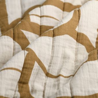 Tissu matelassé double gaze imprimé ocre Sophie Ferjani