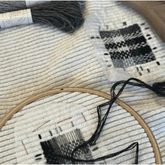 Kit broderie réparation - SOS petit trou écossais laine multigris - Green Bobine