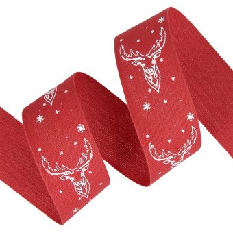 Ruban noel cerf rouge