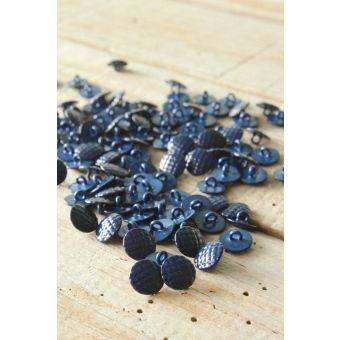 Lot de 5 boutons Damier bleu atlantique 10 mm