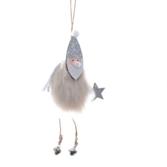 Suspension bonhomme fourrure blanc