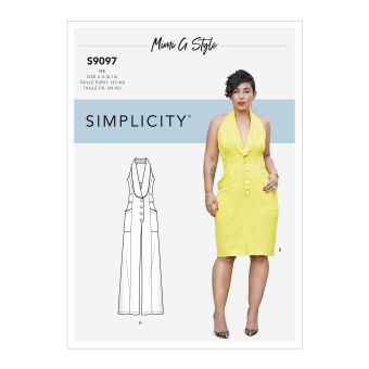 Patron Simplicity S9097.U5 - Robe Combinaison Dos Nu Par Mimi G Style 44 - 52